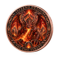 Kerajinan Logam Grosir Koin Tembaga Berwarna 1 oz Koin Logam Relief Koin Phoenix Naga untuk Hadiah Suvenir