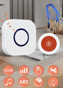 Système d'appel sans fil pour personnes âgées avec bouton d'urgence et <span class=keywords><strong>sonnerie</strong></span> personnalisable pour usage domestique - Product Image 4