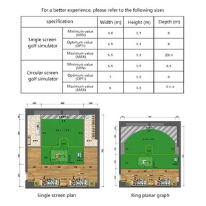 Centre de divertissement sportif numérique commercial, salle interactive intelligente, simulateur de golf, projecteur avec moniteur de lancement - Product Image 6