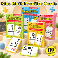 Cartes mémoire mathématiques pour les nombres, imperméables, pour l'école, addition, soustraction, multiplication, division, épaisses, durables, outil éducatif pour enfants