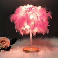 Lampe de table nordique en plumes blanches, lampe de chevet LED, base en métal, décoration moderne pour la maison, chambre à coucher, cadeau esthétique romantique