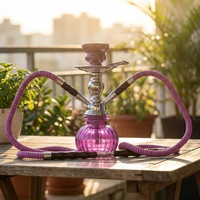 Chicha arabe complète en métal à double tuyau, design élégant, vente chaude, directement de l'usine