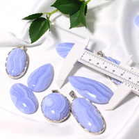 Pendentif d'agate en dentelle bleue naturelle de haute qualité Offres Spéciales pendentif en cristal de pierre de guérison pour cadeau en cristal