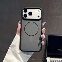 Coque de téléphone magnétique mate en PC givré et TPU souple avec protection des bords pour iPhone 17 18 Pro Max