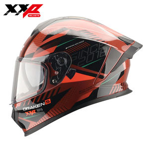 Casque de moto DOT brillant intégral à libération rapide ABS double visière XXP DRAKEN S Racing NOUVEAU homologué ECE/CCC Tailles M-XXL toutes tailles - Product Image 1