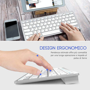 Oem Italian 78 Key Mini White bluetooth Keyboard for Ios Android <b>Pc</b> samsung 900x3b hp 840 G1 - Product Image 3