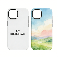 Coques de téléphone TuoLi Sublimation 3D 2-en-1 vierges personnalisables en TPU PC, double face, finition brillante, antichoc, pour imprimante UV