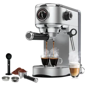 Espressomachine Koffie/Latte/Cappuccino Machine Rvs Steel 2 Filters Espressomachine