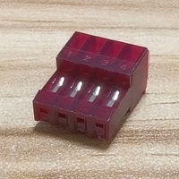 Connecteur IDC (pénétrant) rouge à pas de 2,54 mm, 4 broches, à 90 degrés, remplacement pour 3-640440-4