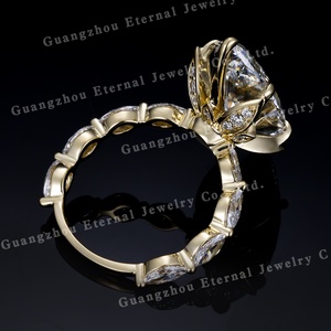 ファインジュエリーIGI証明書1ct 2ct VVSマーキスカットラボ成長ダイヤモンドS925シルバー10K 14K 18Kリアルゴールドウェディング女性リング - Product Image 3