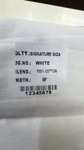 Tissu en coton Giza de qualité supérieure, fabriqué à partir de 100 % de coton égyptien pur, avec une douceur ultra-luxeuse, blanc pur éclatant. - Product Image 3