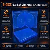 Boîte de rangement pour Blu-ray DVD écologique en polypropylène transparent durable, 6 pièces, design recyclable pour les collectionneurs de séries de films