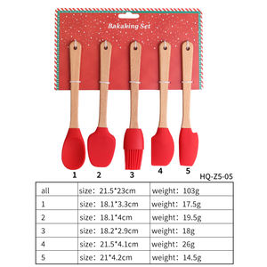 Ensemble de cuisson pour enfants de qualité alimentaire 5 pièces outils de cuisson non toxiques pour enfants spatule en silicone emporte-pièces rouleau à pâtisserie fouet pinces - Product Image 2
