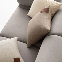 Housse de coussin carrée en chenille unie tissée à la main pour salon, 60*60cm, douce, pour canapé