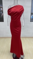 Vestidos de Noche Largos Elegantes para Mujer, Diseño Fruncido, Un Hombro Descubierto, Ajustados al Cuerpo, Sin Espalda, en Oferta