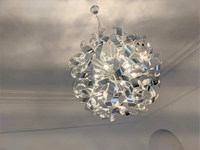 Lustre sphérique moderne en métal brossé avec ruban, luminaire suspendu décoratif pour salon, salle à manger, cuisine, maison