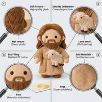 Nouvelle poupée en peluche de Jésus en dessin animé, ensemble cadeau d'entreprise personnalisé, fabriqué à la main avec impression par transfert thermique pour offrir en cadeau religieux