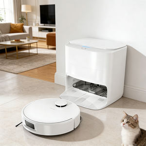 Aspirateur robot intelligent GEERLEPOL V9 avec navigation LDS, nettoyage automatique, fonction de lavage, contrôle par application, 8000Pa, pour la maison, les tapis et les poils d'animaux - Product Image 1