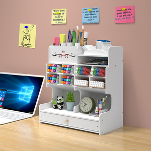 Ou Shumei <b>Desk</b> Organizer Stationery Storage Box With <b>Drawer</b> For Office Student Use Modern Rectangle Standing Type - Product Image 1