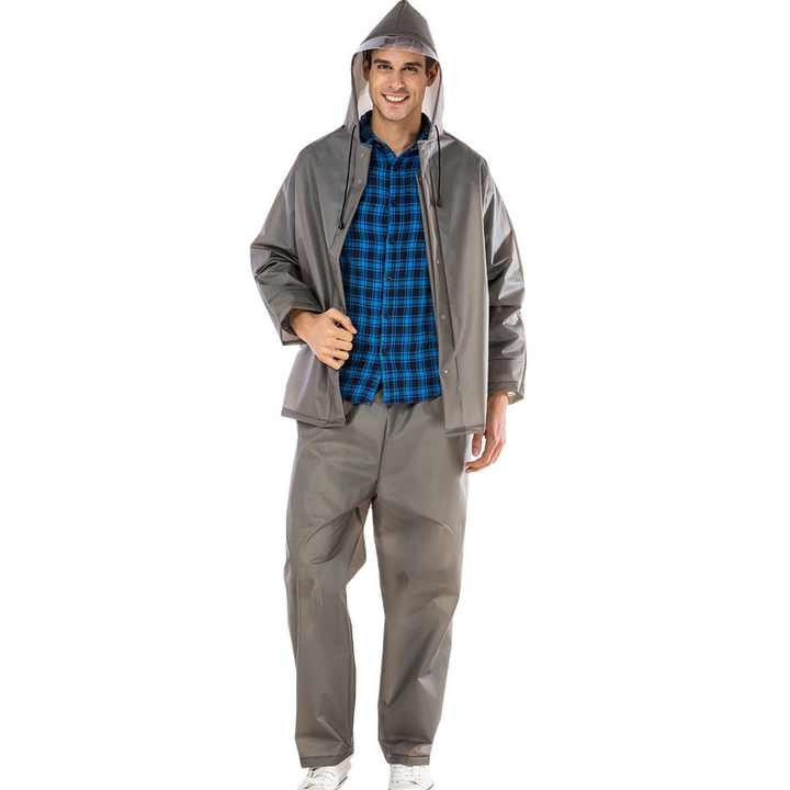 Tuta Antipioggia Uomo/Donna Impermeabile - Giacca E Pantaloni Set, Traspirante Per Outdoor