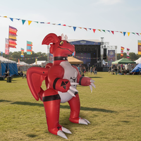 Costume de dragon rouge gonflable en PVC souple personnalisé au prix d'usine pour les fêtes