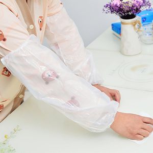 Manchons jetables blancs, 200 pièces, en plastique imperméable, pour la protection quotidienne au travail - Product Image 1