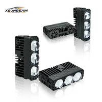 Accessoires automobiles : Phare de calandre super lumineux à trois yeux, projecteur bi-LED, projecteur LED automobile, feux de brouillard bicolores