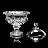 Bol à bonbons européen classique en verre cristal clair, plateau à gâteaux pour décoration de table
