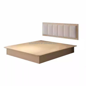 3 Star Hotel Project Modern Bedroom Furniture Set Economy Solid Wood Bed Frame Upholstered Headboard Nightstand TV Unit <b>Wardrobe</b> - Product Image 3