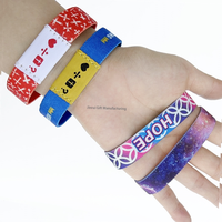 Bracelet promotionnel en polyester élastique étanche avec logo personnalisé RFID/NFC FM1108 Ntag 213 Ntag 215 Ntag216 pour événements