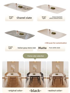 Mesa de comedor de madera ovalada de 6 plazas de estilo retro francés nórdico con sillas, juego de muebles de cocina para restaurante, <span class=keywords><strong>cena</strong></span> en casa - Product Image 6