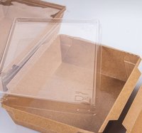Donuts Dessert Cake Box with Clear Plastic Lids Paper and Plastic Packaging for Sushi Embossed and Matt Laminated