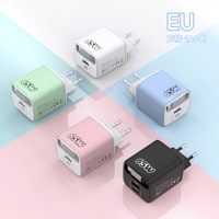 Nuevo Cargador de Pared USB PD 3.0 de Carga Rápida de 65 W con Enchufe EU/US/UK y Cable Retráctil para Teléfono Móvil, Cámara y Auriculares
