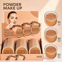Poudre compacte mate longue tenue 24H, 3 teintes, contrôle du sébum, couvrance totale, pour le maquillage quotidien, vente au détail