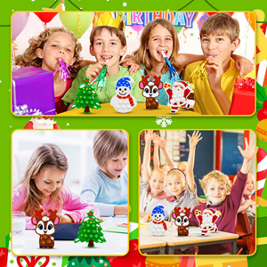 Nouveau porte-clés créatif en silicone à <span class=keywords><strong>bulles</strong></span>, motif <span class=keywords><strong>Pat</strong></span>'<span class=keywords><strong>Patrouille</strong></span>, Père Noël, renne, anti-stress, pendentif décoratif pour sapin de Noël - Product Image 5