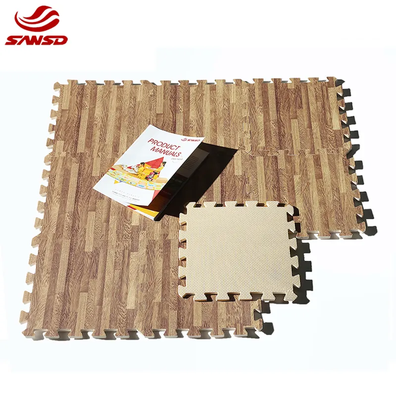 In hạt gỗ bọt chơi mat dày EVA bọt Câu Đố sàn Mat lồng vào nhau gạch lát sàn cho thiết bị phòng tập thể dục