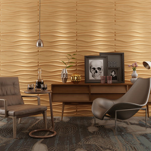 El panel de pared coloreado de la fibra del bambú <span class=keywords><strong>3D</strong></span> del Pvc - Product Image 4