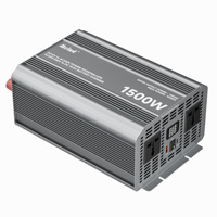 Convertisseur d'alimentation UPS à onde modifiée 1500W DC 12V vers AC 220V 50Hz avec écran LCD et 2 prises AC, chargeur de batterie pour batterie Lifepo4