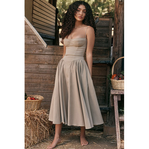 <span class=keywords><strong>Donne</strong></span> di <span class=keywords><strong>Super</strong></span> qualità <span class=keywords><strong>Sexy</strong></span> a Line abiti da festa Midi Casual spalline con spalline CB vestito senza schienale attillato abito da ballo tinta unita abiti 2877 - Product Image 4