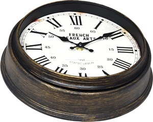 Horloge murale circulaire simple en plastique de haute qualité pour la décoration de la maison, <span class=keywords><strong>cadran</strong></span> <span class=keywords><strong>numérique</strong></span> romain en papier, 11 pouces - Product Image 1