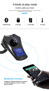 Gxykit 5.0V Xe Đài Phát Thanh Âm Thanh Stereo <span class=keywords><strong>FM</strong></span> <span class=keywords><strong>Transmitter</strong></span> Bluetooth 5.4 Kép USB Sạc Xe Hơi Kit MP3 Máy Nghe Nhạc Với 1.44 Inch Màn Hình LED - Product Image 4