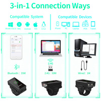 Escáner de Código de Barras Inalámbrico Xincode 1D 2D 2.4G, Mini Escáner de Anillo, Lector de Códigos QR Portátil, Escáner de Bolsillo X-690A