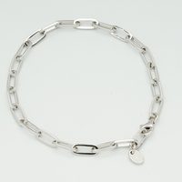 Bracelet Minimaliste en Or 14K Certifié IGI/GIA, Maillons Rectangulaires en Or Massif Poli Miroir, Bijou Quotidien Luxe Éclatant