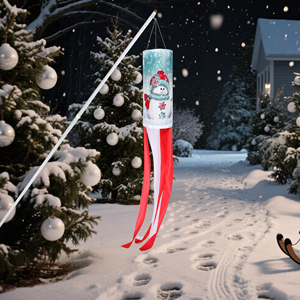 Merry Christmas Windsock Garden Decor WindSock Digital Printed Flying Wind <b>Socks</b> for Yard Garden Porch - Product Image 5