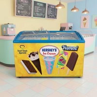 Lemari Pendingin Es Krim Komersial XMING Dengan Logo Kustom Untuk Promosi Merek Makanan Penutup Beku