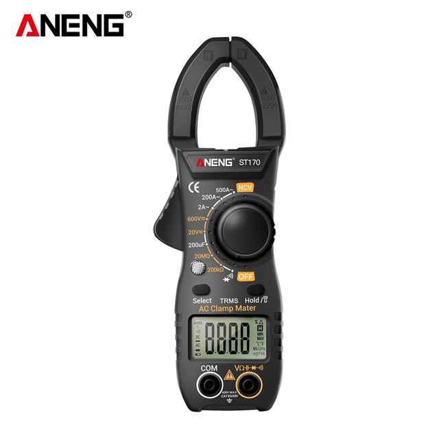 ST170 Black Multifunctional Digital Clamp Multimeter for Electronics