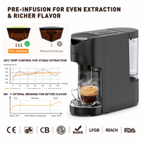 Machine à café expresso multifonction 9 en 1, compatible avec plusieurs dosettes, pour la maison et le bureau