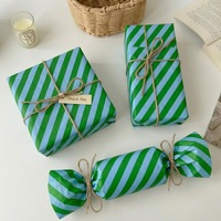 Fournitures pour fête d'anniversaire DAMAI, papier de soie rayé vert bleu violet, papier cadeau, cadeau de fête