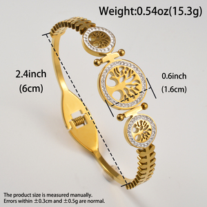 Brazalete de circonita brillante y sofisticado con patrón de follaje elegante y significativo, resistente, acabado a mano, para mujer - Product Image 6