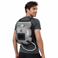 BAOLONG C1031-1 Sac de douche de camping extérieur en PVC 12L, réservoir d'eau portable auto-chauffant avec pistolet de pulvérisation